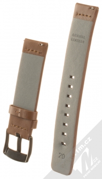 Handodo Leather Single Color Strap kožený pásek na zápěstí pro Samsung Galaxy Watch Active hnědá (brown) zezadu