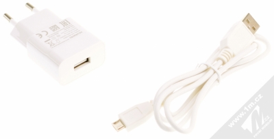 Huawei HW-050100E01 originální nabíječka do sítě s USB výstupem 1A + USB kabel s microUSB konektorem bílá (white) balení