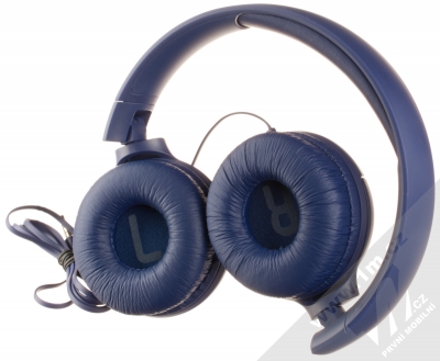 JBL TUNE 500 stereo sluchátka modrá (blue) složené zezadu