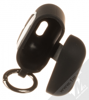 Karl Lagerfeld Choupette AirPods Silicone Case silikonové pouzdro pro sluchátka Apple AirPods (KLACA2SILCHBK) černá (black) otevřené