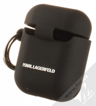Karl Lagerfeld Choupette AirPods Silicone Case silikonové pouzdro pro sluchátka Apple AirPods (KLACA2SILCHBK) černá (black) zezadu