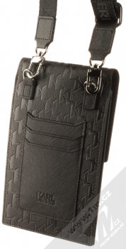 Karl Lagerfeld Monogram Plate Wallet Universal univerzální pouzdro kabelka s kapsičkami (KLWBSAMSMK) černá (black) zezadu
