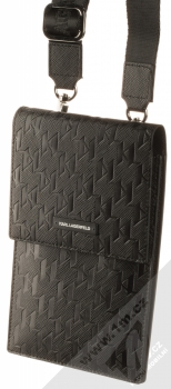 Karl Lagerfeld Monogram Plate Wallet Universal univerzální pouzdro kabelka s kapsičkami (KLWBSAMSMK) černá (black)