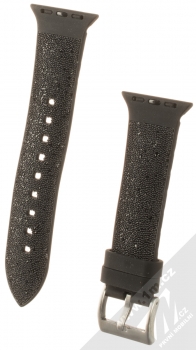 Kingxbar Crystal Fabric Band Silikonový třpytivý řemínek pro Apple Watch 38mm, Watch 40mm, Watch 41mm černá (black)