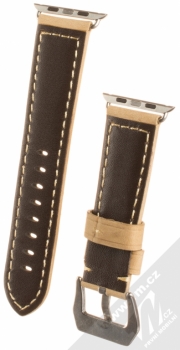 Maikes Cow Leather Strap kožený pásek na zápěstí pro Apple Watch 42mm béžová (beige) zezadu