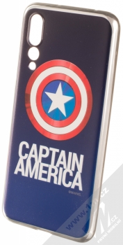 Marvel Kapitán Amerika 001 TPU pokovený ochranný silikonový kryt s motivem pro Huawei P20 Pro modrá stříbrná (blue silver)
