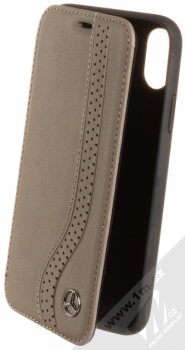 Mercedes New Bow Book flipové pouzdro pro Apple iPhone X (MEFLBKPXCSPBR) hnědošedá (walnut brown)