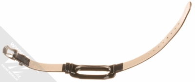 MiJobs Leather Wristband kožený pásek na zápěstí pro Xiaomi Mi Band 2 černá (black) rozepnuté zezadu