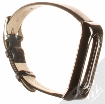 MiJobs Leather Wristband kožený pásek na zápěstí pro Xiaomi Mi Band 2 černá (black)