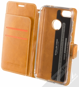 Molan Cano Issue Diary flipové pouzdro pro Huawei P9 Lite Mini hnědá (brown) otevřené