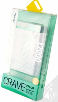 Proda Crave PowerBank záložní zdroj 12000mAh pro mobilní telefon, mobil, smartphone, tablet bílo zelená (green) krabička