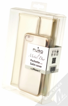 Puro Metal Duo pouzdro psaníčko a ochranný kryt pro Apple iPhone 7 zlatá (gold) krabička