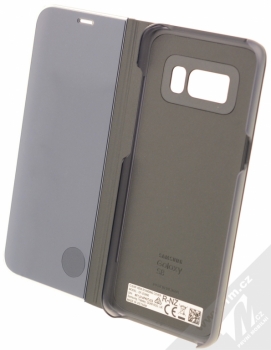 Samsung EF-ZG950CB Clear View Standing Cover originální flipové pouzdro pro Samsung Galaxy S8 černá (black) otevřené