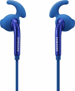 Samsung EO-EG920BL originální stereo headset s tlačítkem a konektorem Jack 3,5mm modrá (blue) detail sluchátek se sportovním špuntem