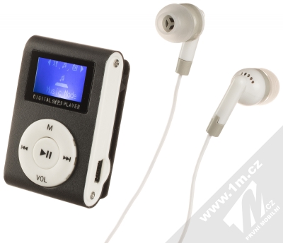 Setty MP3 přehrávač s displejem a sluchátky černá (black)