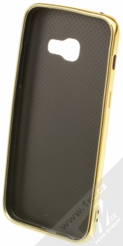 Sligo Elegance Carbon TPU pokovený ochranný kryt pro Samsung Galaxy A3 (2017) zlatá (gold) zepředu
