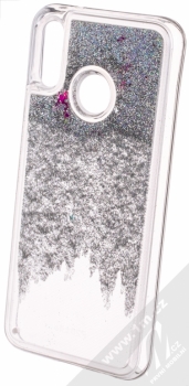 Sligo Liquid Glitter Full ochranný kryt s přesýpacím efektem třpytek pro Huawei P20 Lite stříbrná (silver) animace 2