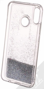 Sligo Liquid Glitter Full ochranný kryt s přesýpacím efektem třpytek pro Huawei P20 Lite stříbrná (silver) zepředu