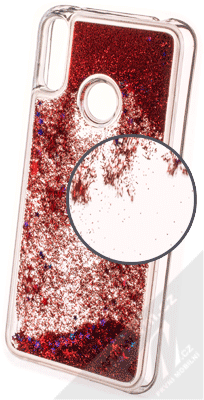 Sligo Liquid Glitter Full ochranný kryt s přesýpacím efektem třpytek pro Huawei Y7 (2019) červená (red)