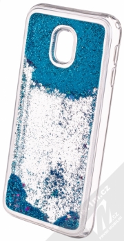 Sligo Liquid Glitter Full ochranný kryt s přesýpacím efektem třpytek pro Samsung Galaxy J3 (2017) modrá (blue) animace 2
