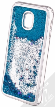 Sligo Liquid Glitter Full ochranný kryt s přesýpacím efektem třpytek pro Samsung Galaxy J3 (2017) modrá (blue) animace 3