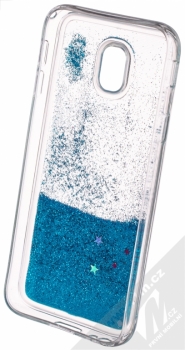 Sligo Liquid Glitter Full ochranný kryt s přesýpacím efektem třpytek pro Samsung Galaxy J3 (2017) modrá (blue) zepředu