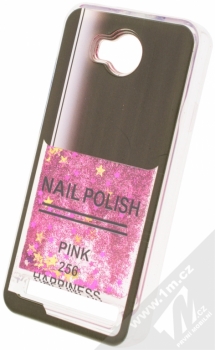 Sligo Liquid Glitter Nail ochranný kryt s přesýpacím efektem třpytek pro Huawei Y3 II růžová (pink) fáze 3