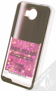 Sligo Liquid Glitter Nail ochranný kryt s přesýpacím efektem třpytek pro Huawei Y3 II růžová (pink) fáze 4