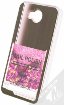 Sligo Liquid Glitter Nail ochranný kryt s přesýpacím efektem třpytek pro Huawei Y3 II růžová (pink) fáze 5