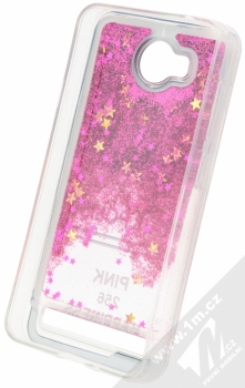 Sligo Liquid Glitter Nail ochranný kryt s přesýpacím efektem třpytek pro Huawei Y3 II růžová (pink) zepředu fáze 2