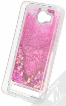 Sligo Liquid Glitter Nail ochranný kryt s přesýpacím efektem třpytek pro Huawei Y3 II růžová (pink) zepředu fáze 4