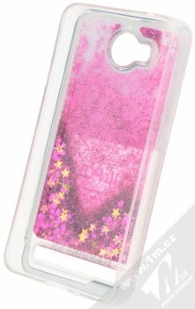 Sligo Liquid Glitter Nail ochranný kryt s přesýpacím efektem třpytek pro Huawei Y3 II růžová (pink) zepředu fáze 5
