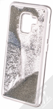 Sligo Liquid Pearl Full ochranný kryt s přesýpacím efektem třpytek pro Samsung Galaxy A8 (2018) stříbrná (silver) animace 3