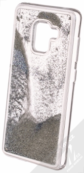 Sligo Liquid Pearl Full ochranný kryt s přesýpacím efektem třpytek pro Samsung Galaxy A8 (2018) stříbrná (silver) animace 4