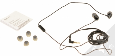 Sony MDR-EX15AP originální stereo headset s tlačítkem a konektorem Jack 3,5mm černá (black) balení