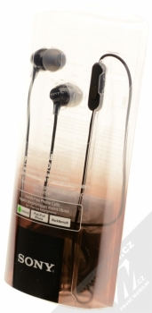 Sony MDR-EX15AP originální stereo headset s tlačítkem a konektorem Jack 3,5mm černá (black) krabička