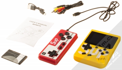 Sup Game Box II 400 in 1 herní konzole s přídavným ovladačem žlutá červená (yellow red) balení