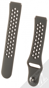 Tactical Double Color Strap silikonový pásek na zápěstí s univerzální osičkou 18mm tmavě šedá černá (dark grey black)