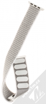 Tactical Nylon Strap textilní pásek na zápěstí pro Apple Watch 38mm, Watch 40mm stříbrná (silver) rozepnuté