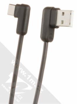 USAMS U-Flow Two Right-Angles Data Cable dvojitě zalomený USB kabel s USB Type-C konektorem černá (black)