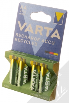 Varta Recharge Accu Recycled nabíjecí tužkové baterie AA HR6 2100mAh 4ks zelená zlatá (green gold) krabička