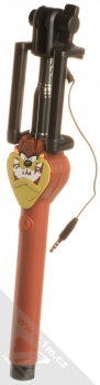 Warner Bros Looney Tunes Selfie Stick Tasmánský čert Taz 001 selfie tyčka s motivem a tlačítkem spouště přes audio konektor jack 3,5mm hnědá (brown) složené
