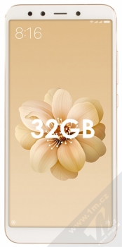 XIAOMI MI A2 4GB/32GB Global Version CZ LTE zlatá (gold) zepředu