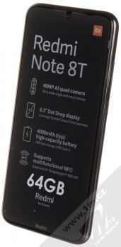 Xiaomi Redmi Note 8T 4GB/64GB šedá (moonshadow grey) šikmo zepředu
