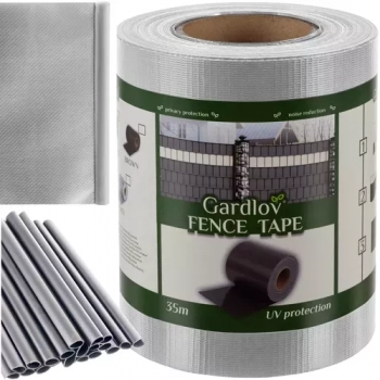1Mcz Plotová páska, stínící textilie na oplocení 19cm x 35m 450g/m2 včetně 25ks spon šedá (gray)