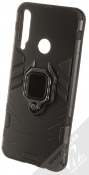 1Mcz Armor Ring odolný ochranný kryt s držákem na prst pro Huawei Y6p černá (black)