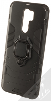 1Mcz Armor Ring odolný ochranný kryt s držákem na prst pro Xiaomi Redmi 9 černá (black)