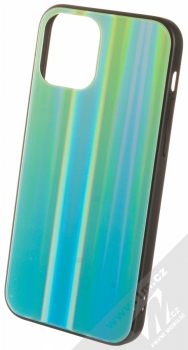 1Mcz Aurora Glass Cover ochranný kryt pro Apple iPhone 12, iPhone 12 Pro měnivě zelená mátově zelená (iridescent