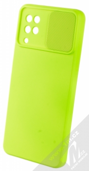 1Mcz CamShield Soft ochranný kryt pro Samsung Galaxy A12, Galaxy M12 limetkově zelená (lime green) otevřené