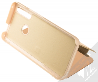 1Mcz Clear View flipové pouzdro pro Huawei P Smart Pro zlatá (gold) stojánek